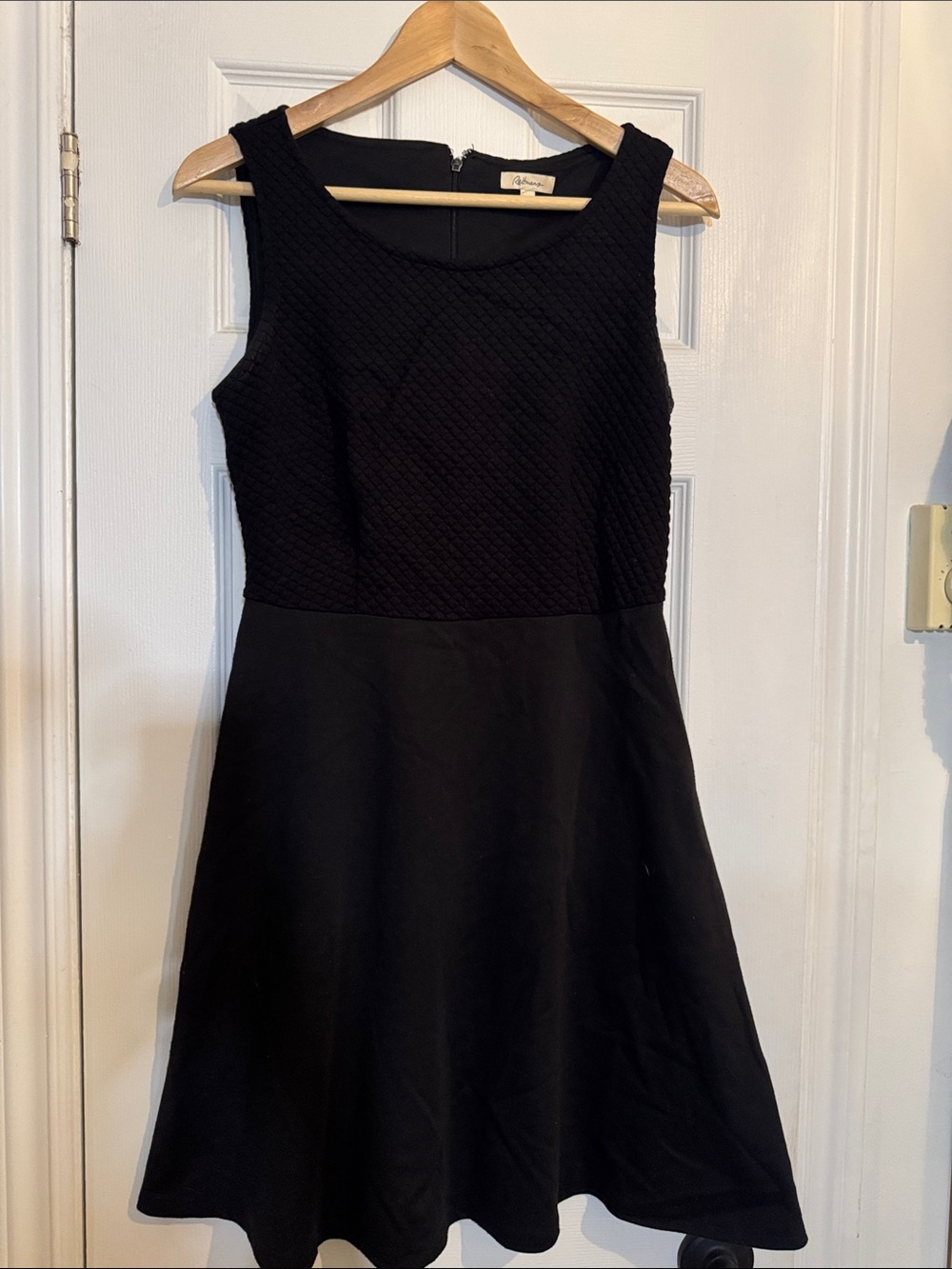 Reitmans Black Textured Fit & Flare Dress XS/TP